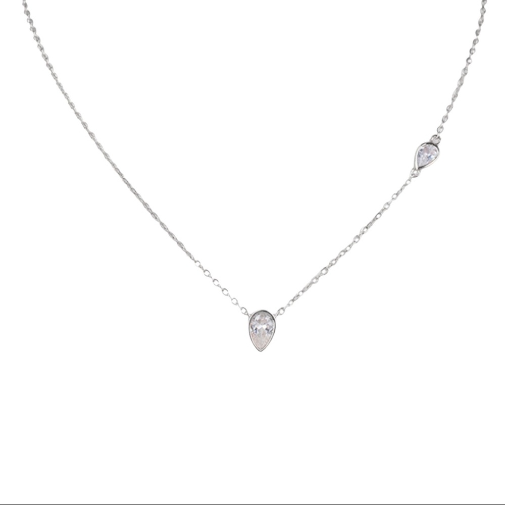 CZ By Kenneth Jay Lane Pear Bezel Necklace